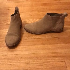 Beige suede booties